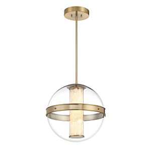 Divinely 1-Light LED Pendant in Celeste Brass