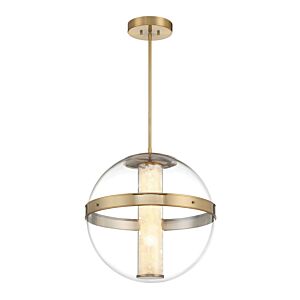 Divinely 1-Light LED Pendant in Celeste Brass