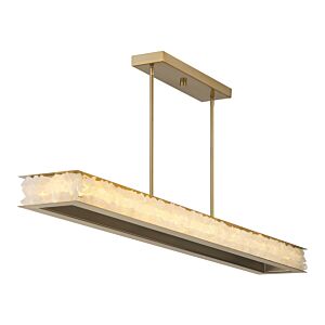 Divinely 1-Light LED Island Pendant in Celeste Brass