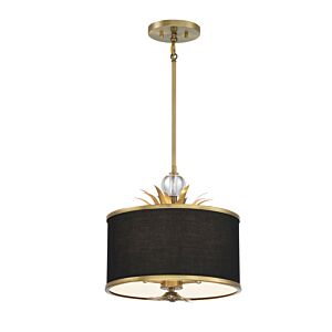 Caprio 3-Light Pendant in Natural Brushed Brass