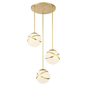 Batignolles By Robin Baron 3-Light Pan Pendant in Spring Gold Leaf