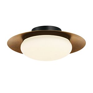 Zinola 1-Light LED Flush Mount in Sand Coal & Halcyon Gold