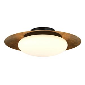 Zinola 1-Light LED Flush Mount in Sand Coal & Halcyon Gold