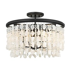 Shimmering Elegance 4-Light Semi-Flush Mount in Sand Coal