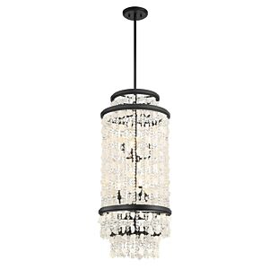 Shimmering Elegance 6-Light Foyer Pendant in Sand Coal