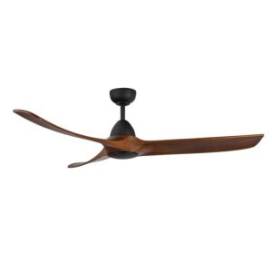 Baylor 60" Outdoor Ceiling Fan in Matte Black with Dark Walnut