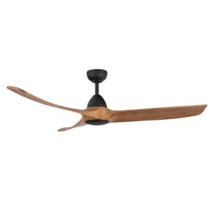 Baylor 60" Outdoor Ceiling Fan in Matte Black with Natural Wood