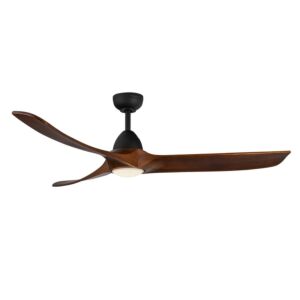 Baylor 60" Outdoor Ceiling Fan in Matte Black with Dark Walnut