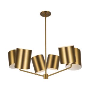 Keiko 6-Light Chandelier in Brushed Gold