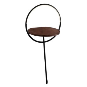 Maya LED Floor Lamp in Black with Walnut