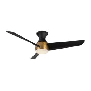 Thalia 54" Hugger Fan in Brushed Gold with Matte Black