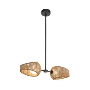 Lanai LED Pendant in Black with Opal Glass