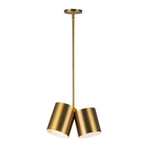 Keiko 2-Light Pendant in Brushed Gold