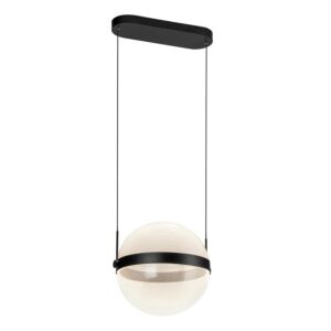 Pisces LED Pendant in Black with Light Guide