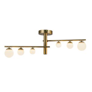 Juniper LED Semi-Flush Mount in Brushed Gold with Opal Glass