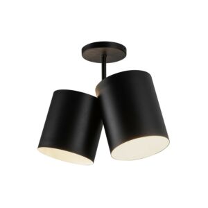 Keiko 2-Light Semi-Flush Mount in Black