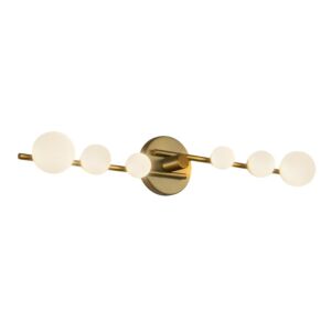 Juniper LED Bathroom Vanity Light in Brushed Gold with Opal Glass