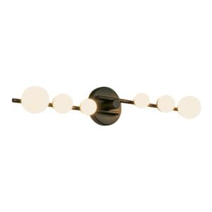 Juniper LED Bathroom Vanity Light in Black with Opal Glass