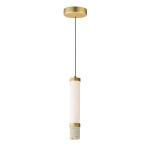 Travertine 2-Light LED Pendant in Travertine with Gold