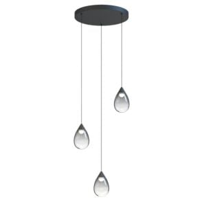 Dewdrop 3-Light LED Pendant in Black