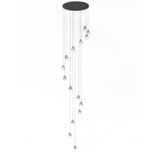 Dewdrop 15-Light LED Pendant in Black