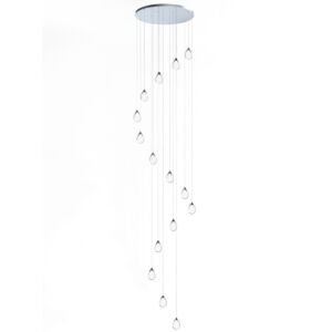 Dewdrop 15-Light LED Pendant in Polished Chrome