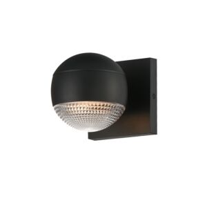 Modular 1-Light LED Outdoor Wall Sconce in Black