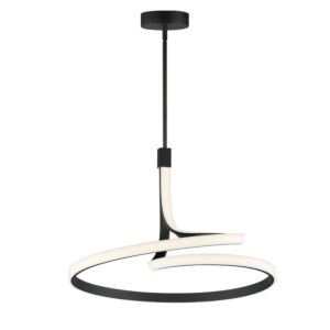 Serpentine 1-Light LED Pendant in Black