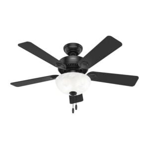 Swanson 2-Light 44" Hanging Ceiling Fan in Matte Black