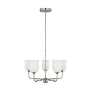 Emile 5-Light Chandelier in Brushed Steel