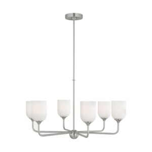 Emile 6-Light Chandelier in Brushed Steel