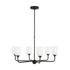 Emile 6-Light Chandelier in Midnight Black