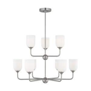 Emile 9-Light Chandelier in Pewter, Nickel, Silver