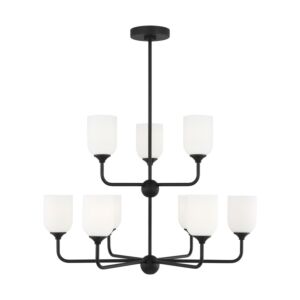 Emile 9-Light Chandelier in Midnight Black