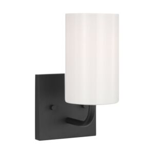 Rhett 1-Light Bathroom Vanity Light in Midnight Black