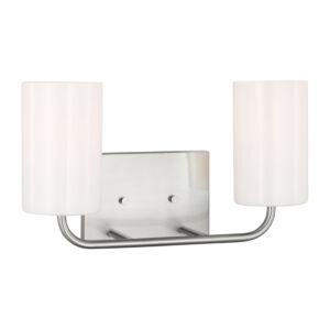 Rhett 2-Light Bathroom Vanity Light in Brushed Steel