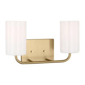 Rhett 2-Light Bathroom Vanity Light in Satin Bronze