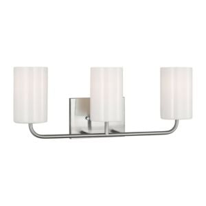 Rhett 3-Light Bathroom Vanity Lightroom Vanity Light in Brushed Steel