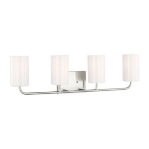 Rhett 4-Light Bathroom Vanity Light in Brushed Steel