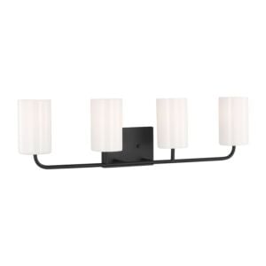 Rhett 4-Light Bathroom Vanity Light in Midnight Black