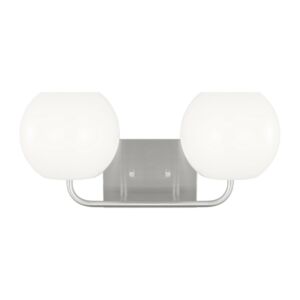 Rory 2-Light Bathroom Vanity Light in Brushed Steel