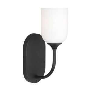 Emile 1-Light Bathroom Vanity Light in Midnight Black