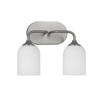 Emile 2-Light Bathroom Vanity Light in Brushed Steel