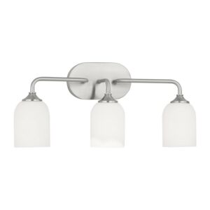 Emile 3-Light Wall Bath Fixture in Pewter, Nickel, Silver