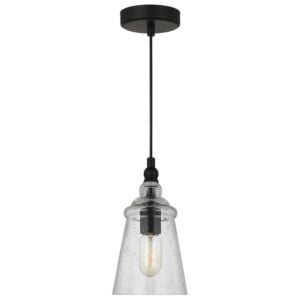 Loras 1-Light Mini Pendant in Midnight Black