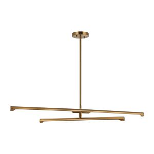 Novelle 2-Light LED Pendant in Aged Gold Brass