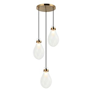 Seranna 3-Light Pendant in Aged Gold Brass