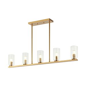 Westlock 5-Light Pendant in Aged Gold Brass