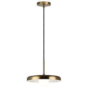 Creston 1-Light LED Pendant in Aged Gold Brass