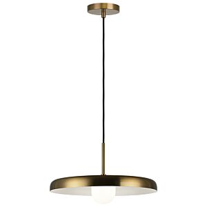 Creston 1-Light LED Pendant in Aged Gold Brass